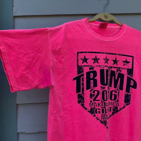 Trump 2016 T Shirt Mens Make America Great Again Pink L Chouinard - Picture 4 of 5